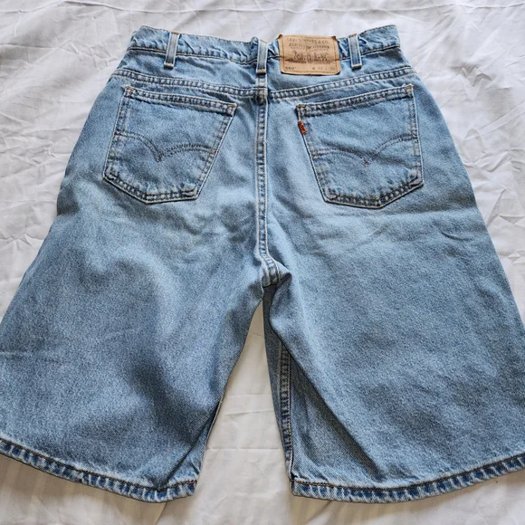 Vtg Levis 560 Jean Denim Blue Shorts Men's Orange Tab Size 32 Is Used - Picture 6 of 14